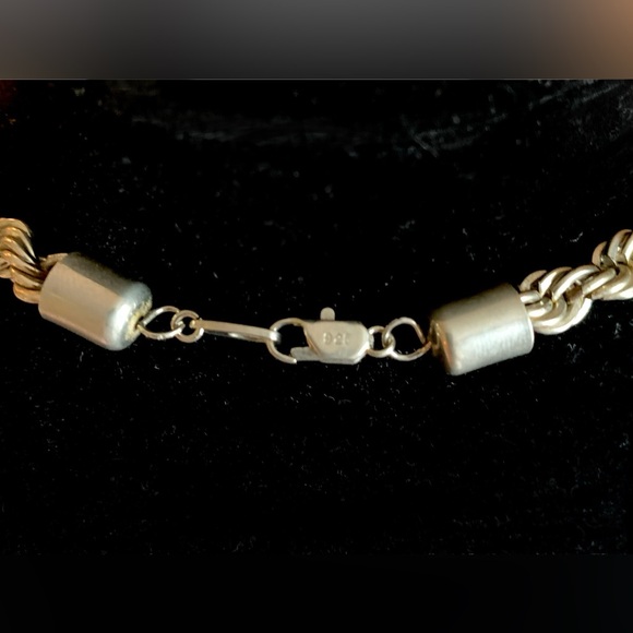 Vintage 925 Stamped Silver Rope Necklace - Picture 3 of 4